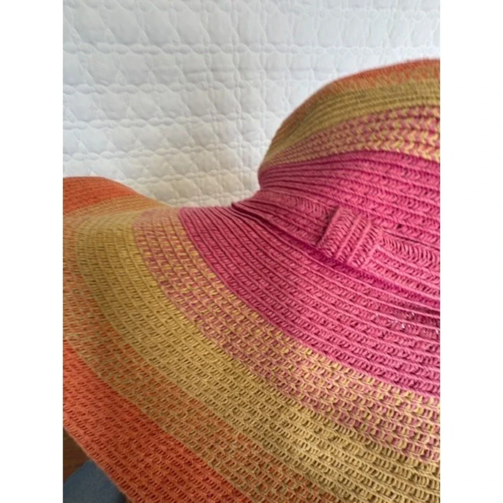 Wide-Brimmed Vacation Sun Hat Protection Packable Floppy Braided Beach Carribean